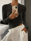 Women'S Mesh Polka Dot Velour T-Shirt