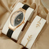 Beautiful wine barrel-shaped watch case alloy ladies quartz wristwatch paired with a leaf bracelet, perfect match and first choice for her gift