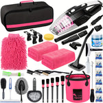 41pcs High Power Car Cleaning Kit: Complete Car Care Tools with Handheld Vacuum, Collapsible Bucket, Windshield Tool, Gel, Snow Shovel, Tire Brush, and More