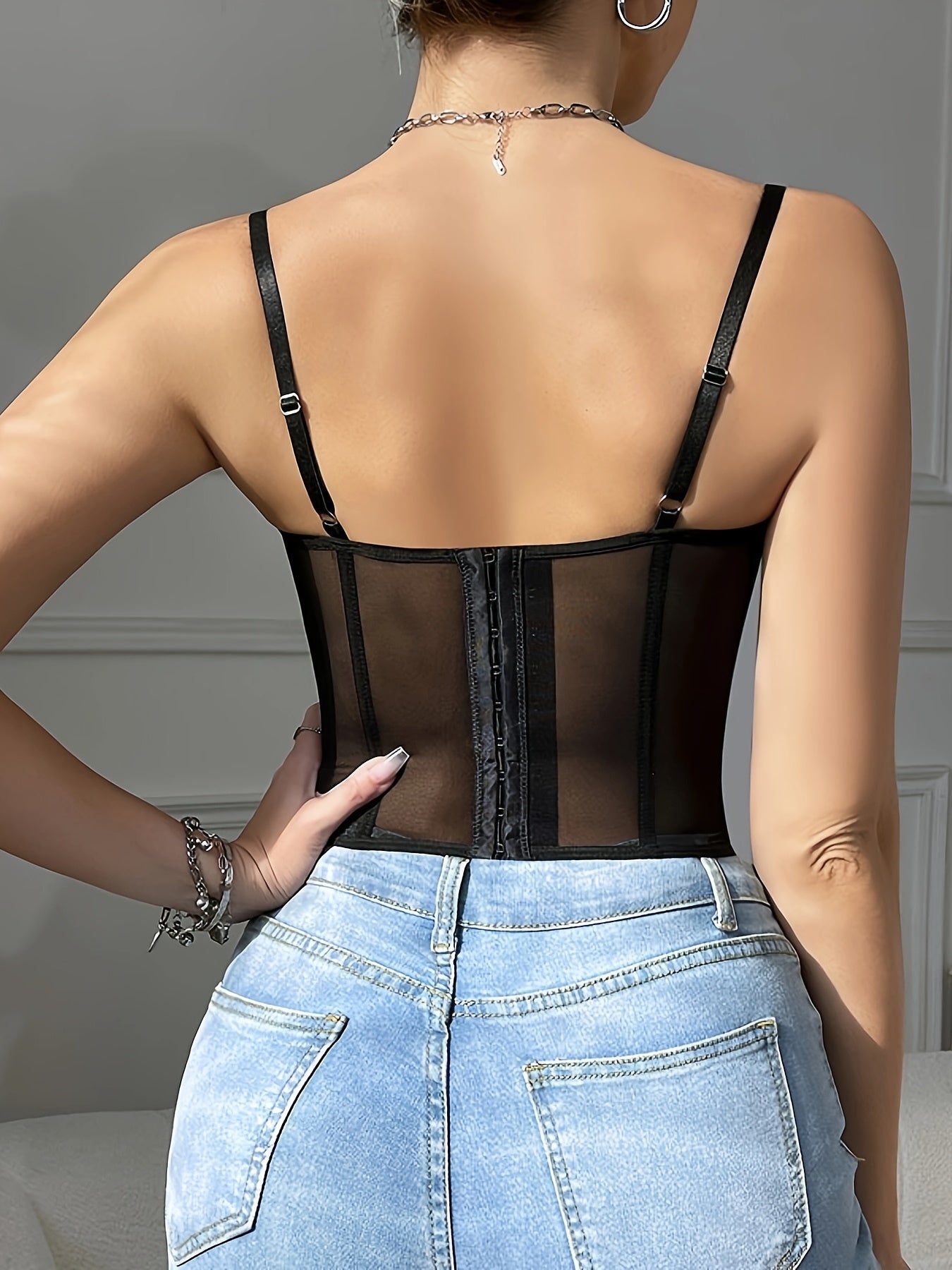 Sensual Corset Top with Lace Detail - Black, Strapless, Fitted, Adult Sizes, Lace Trim, Perfect for Adult Fashio