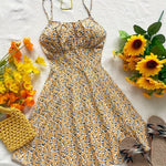 Sexy Floral Halter Suspender Mini Dress for Women - Backless with Bow Detail, Flared Silhouette, Polyester Blend, Perfect for Summer Vacations, Vacation Dress|Floral Halter Dress|Backless Dress