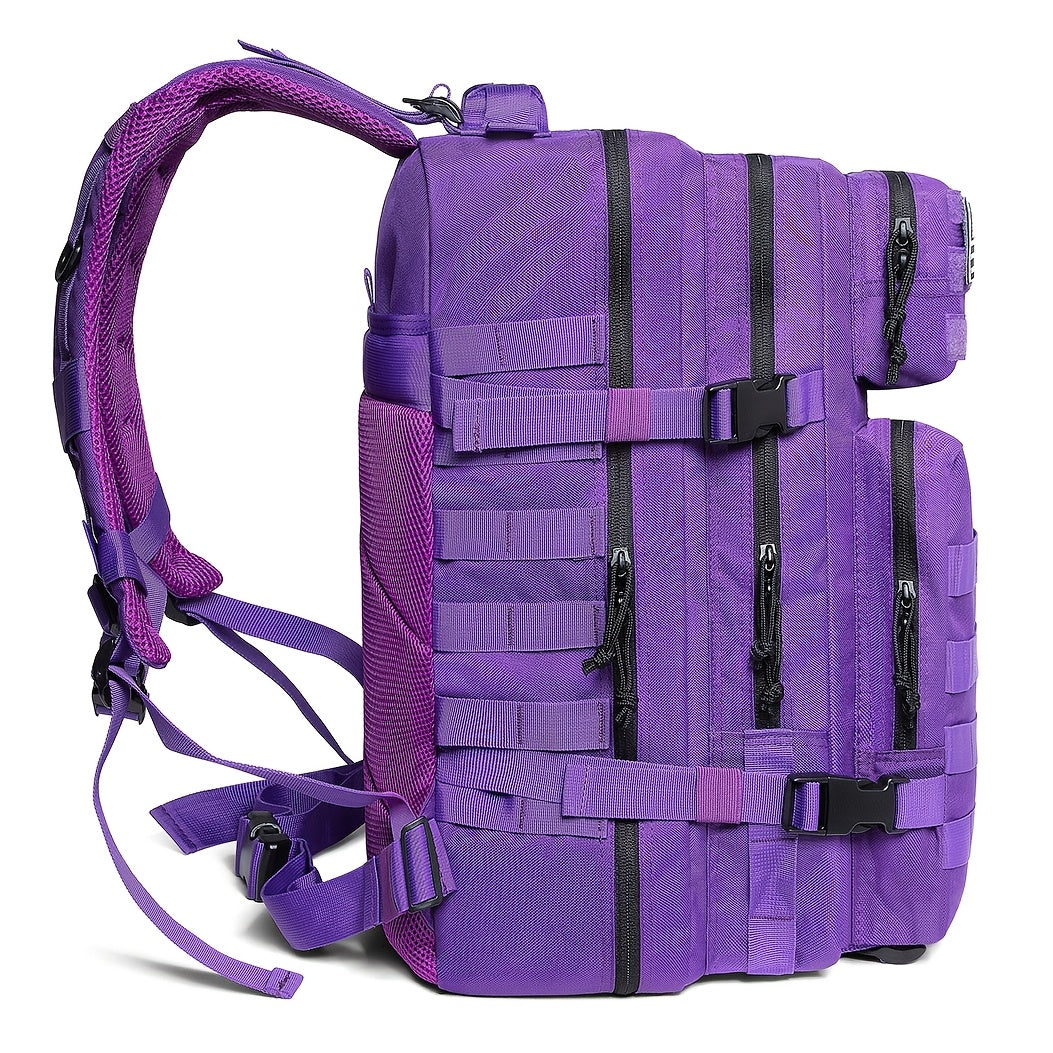 11.89gal Tactical Backpack for Women - Purple Outdoor Survival & Emergency Medical Rucksack with Multiple Compartments, MOLLE System, and Padded Shoulder Straps