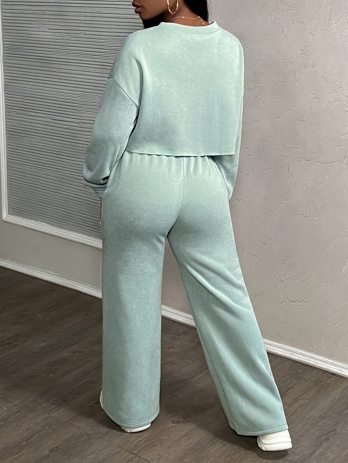 Women's Solid Color Casual Street Style Loose Pocket Drawstring Sports Suit