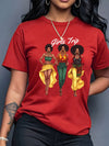 Women'S " Trip" Graphic T-Shirt - Casual Red Crew Neck Short Sleeve Top with Vibrant Floral Design, Perfect for Spring & Summer, Casual Wear|Vibrant Print|Comfortable Fit