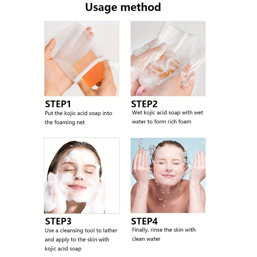 6pcs 100g Kojic Acid Soap - Brighten Skin Tone, Moisturizing, Oil Controlling Soap For Hand, Face, Bath - Natural Orange Flavor, Essential Oil, Gentle Cleansing