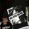 1pc Women'S Casual Crew Neck T-Shirt with Portrait Print, Polyester Knit Fabric, Regular Length, All Season Short Sleeve Tee - "All Eyez on Me" Graphic