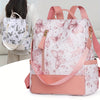 New Chinese Style Silvery Butterfly Print Bag for Women PU Soft This Year's Popular Versatile Single Shoulder Double Shoulder Handbag Trendy Anti-theft School Bag Large Capacity Simple Commuting Outdoor Travel Work Women's Ba