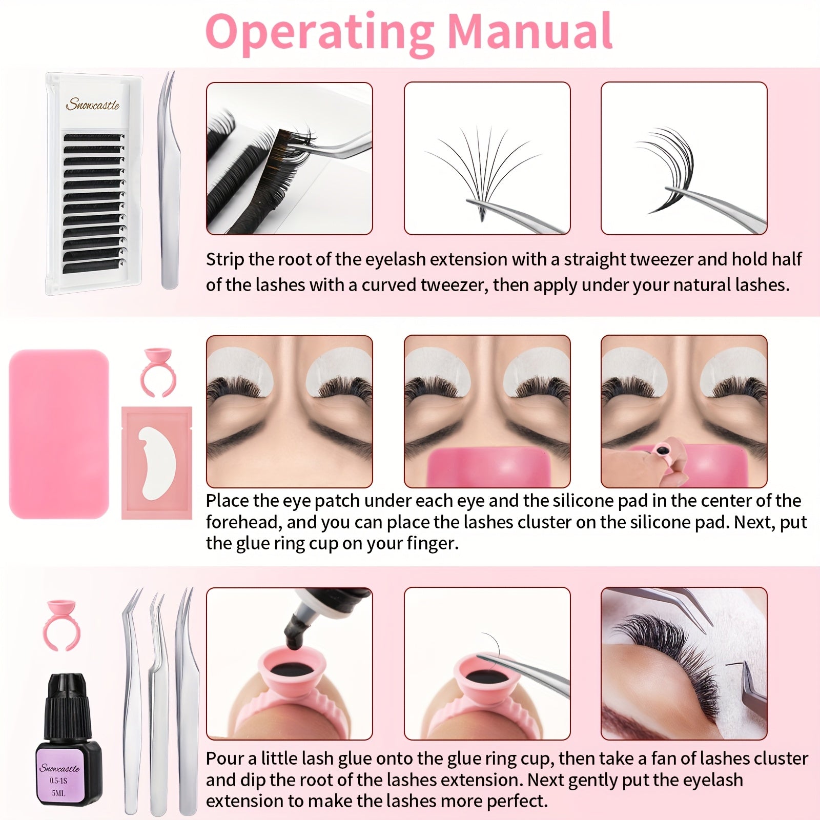 Beauty 246pcs/set Eyelash Extension Training Tool Kit With Silicone Practice Model Head, Eye Pads, Tweezers, Glue Ring, Eyelash Brushes, Individual Lashes Glue, Micro, Brushes, Grafting Eyelash Extension Set