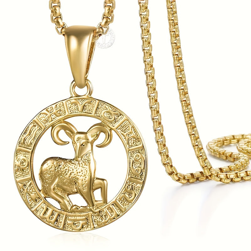 Women'S Men'S Pendant Necklaces 12 Horoscope Zodiac Sign Golden Aries Cancer Scorpio Aquarius Taurus Leo Gemini Virgo Libra Sagittarius Capricorn Pisces 12 Constellations Jewelry Gifts Perfect Birthday Christmas Valentine'S D