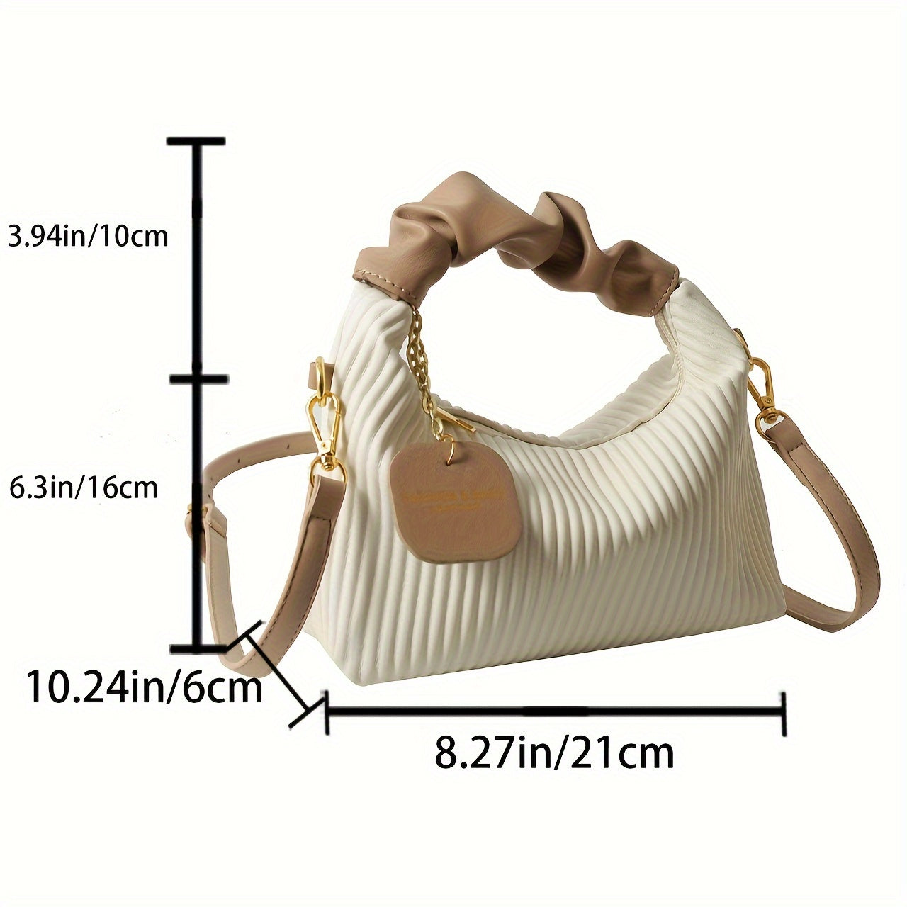 Luxurious Pleated Clutch Evening Bag - Elegant PU Leather Purse with Versatile Shoulder Strap, Detachable Chain, and Magnetic Closure for Party, Wedding, and Formal Occasions - Perfect Accessory for Women's Fashion