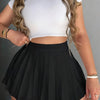 High Waist Pleat Skirt, Sexy Solid Color A-line Mini Skirt For Spring & Summer, Women's Clothing