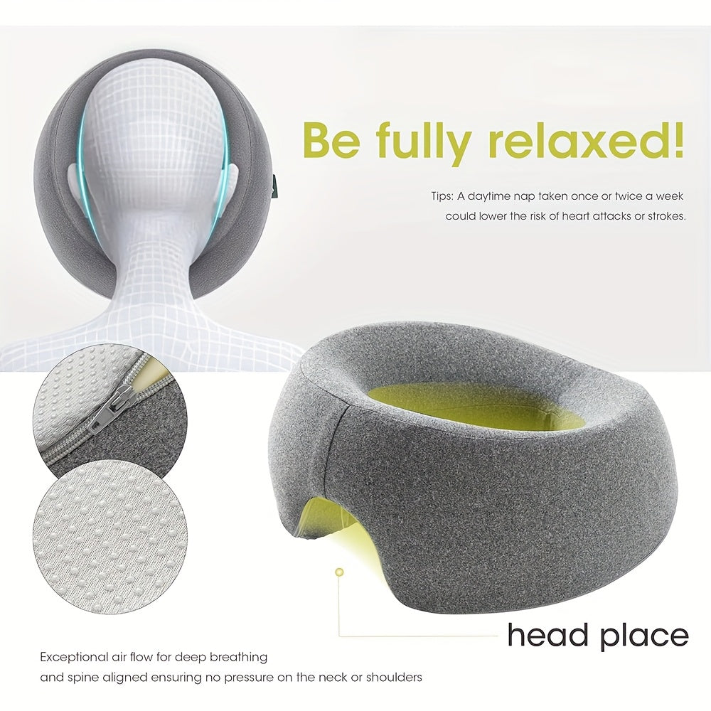 Face Down Pillows Massage Pillow For Bed Headrest Prone Down Sleeping, Face Cradle, BBL Pillow After Surgery Post Eye Surgery Recovery & Vitrectomy Recovery Equipment Removable Cover Grey, Adjustable Support For Faster Healin
