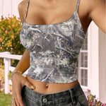 Women'S Casual Off-Shoulder Tank Top with Autumn Leaf Print - Short Sleeve, Strapless, All-Season Top, Casual Wear|Leaf Print Top|Strapless Top