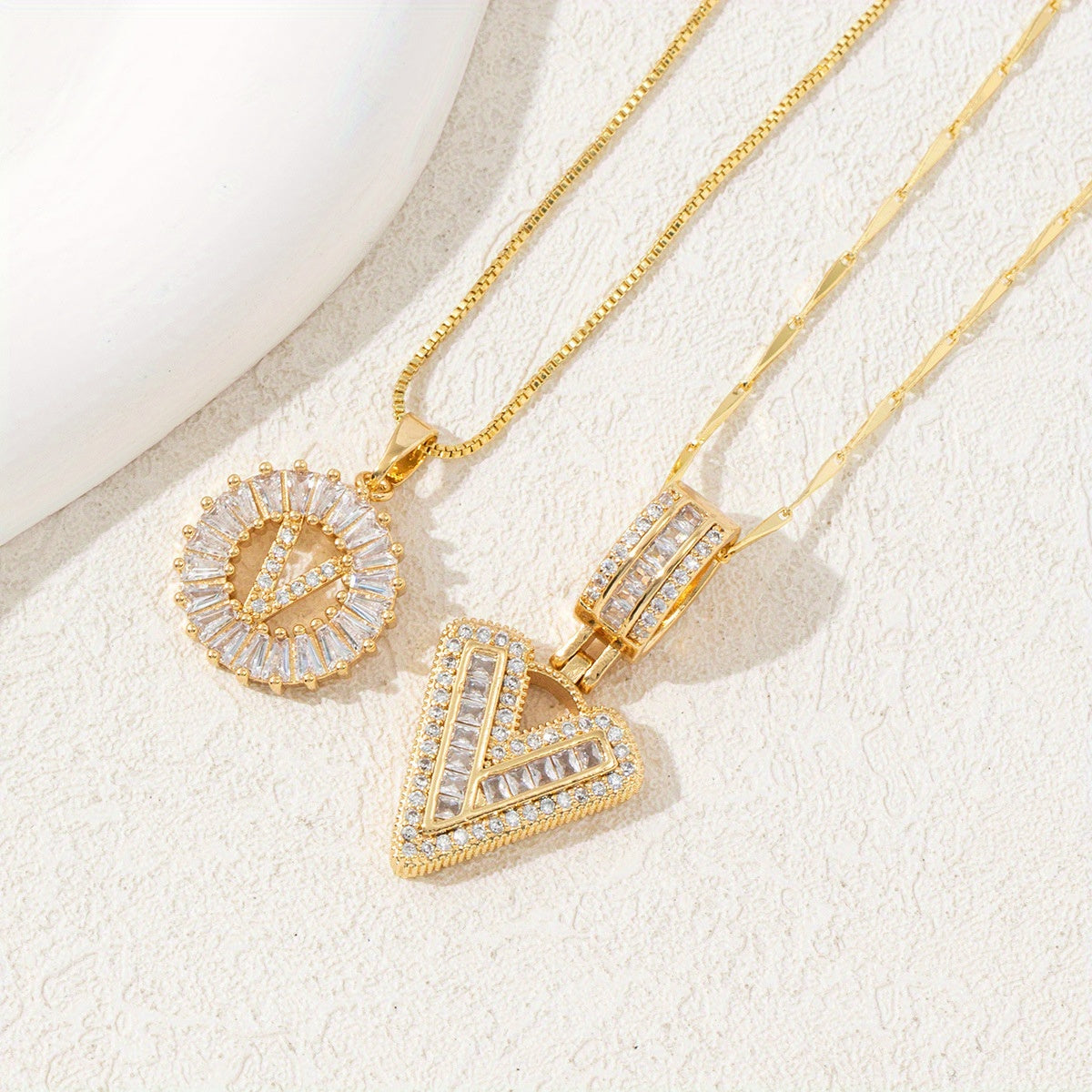 2 Packages of Initial Pendant Necklace, Letter Necklace with Adjustable 17 "-19" Chain, Valentine'S Day Gift, Suitable for Ladies And Girls