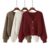 Fashionable Sweater Women's Vintage Loose Outer Wear V-neck