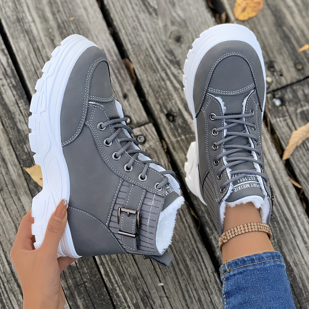 Women's Waterproof Snow Boots, Solid Color Faux Leather Upper, Fabric Lining, TPU Sole, Autumn-Winter, Winter Boots