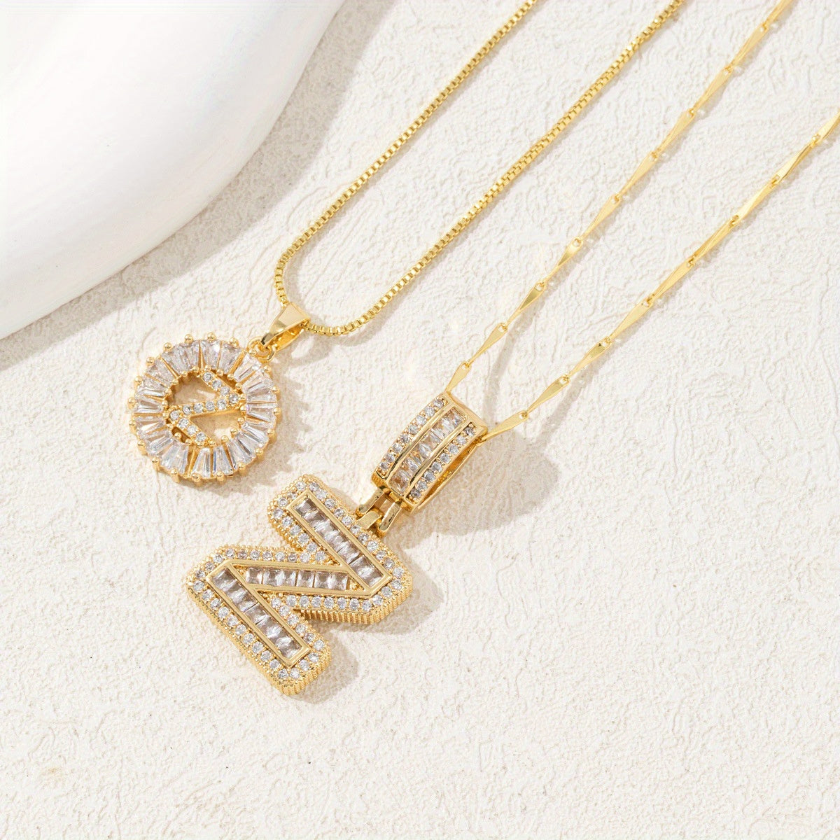 2 Packages of Initial Pendant Necklace, Letter Necklace with Adjustable 17 "-19" Chain, Valentine'S Day Gift, Suitable for Ladies And Girls