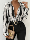 Print Collared Shirt - Stylish Button-Up Blouse with Neckline, Machine Washable, Polyester Fabric, Perfect for Spring/Summer Fashion, Spring Summer Blouse | Elegant Women's Shirt | Fashionforward Top