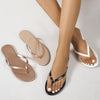 2025 Summer New Women'S Sandals - Solid Color Flip Flops with Open Toe Design - Minimalist Style - BELINSAL - Flat Heel - Dry Clean - All Season - No Printing