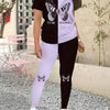 Butterfly Print Casual Two-piece Set, Crew Neck Short Sleeve Top & Pants Outfits - Women's Clothing -  Summer Fashion - For Women - Stylish & Comfortable Everyday Wear - Perfect Gift for Birthday & Holidays