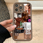 High Bamboo Brown Slogan Pattern TPU Anti-Fall Full Coverage Precision Protective Case for Apple iPhone6/7/8/X/Xs/Xr/Xs Max/11/12/13/14/15/16Pro Max