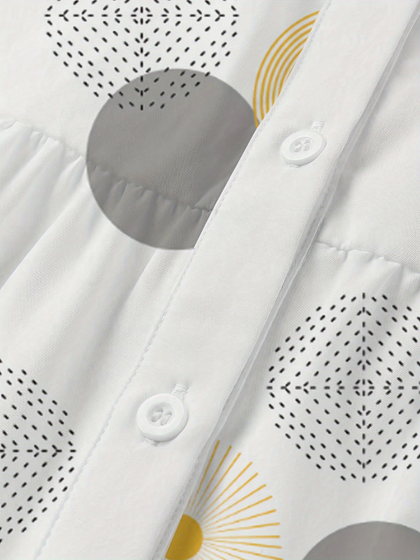 Casual Machine Washable A-Line Dress - Chic Geometric Print with Button Front and Collar - Perfect for All Seasons