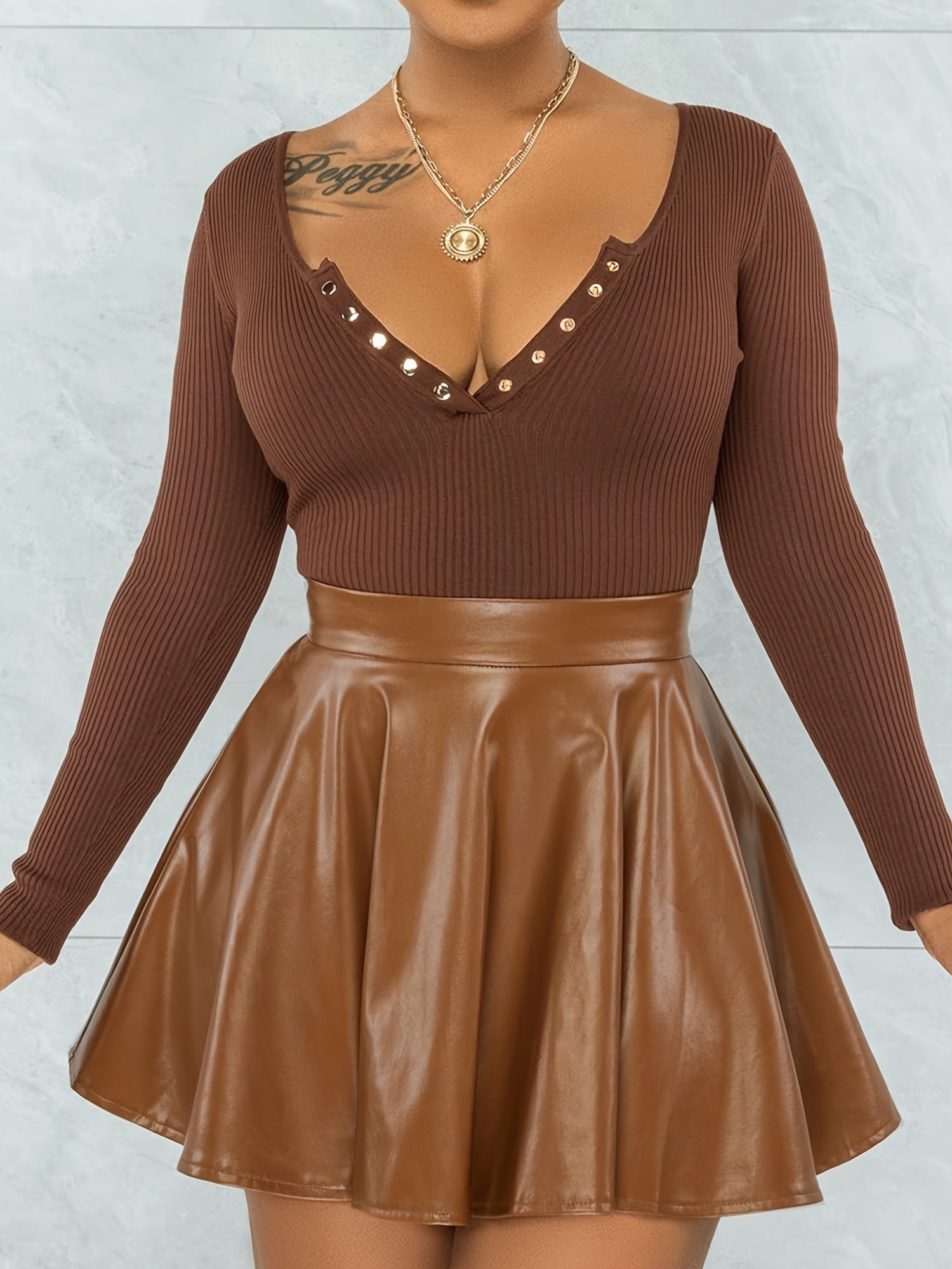 Women'S Sexy A-Line Skirt, Solid Color, Short Length, Zipper Detail, 100% Polyester, Woven, 160gsm Lining, All Seasons