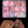 288pcs Solid Color Toenails Press On Nails Full Cover Nails Mixed Acrylic False Nails, Comes with Reusable Organizer Nail Supplies, Nail Art for DIY Daily Work, Study And Party Use SEND for Women