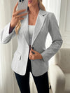Women'S Elegant Lightweight Polyester Blazer - Casual Chic Spring/Fall Jacket with Button Details, Regular Fit, Long Sleeves, and Minimalist Design