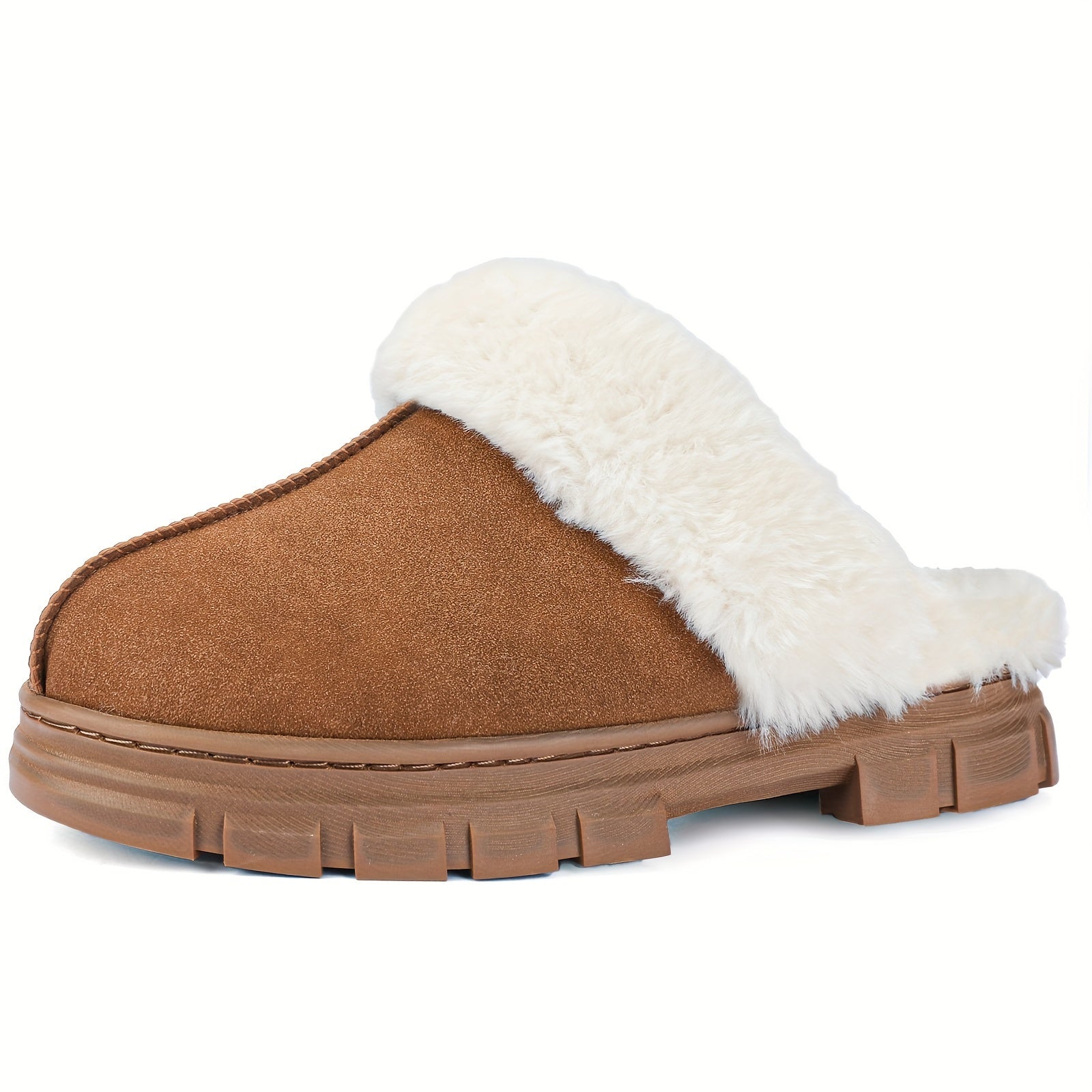 Cozy Fuzzy Slippers for Women - Soft Suede Memory Foam House Shoes with Faux Fur Lining for Indoor Outdoor Comfort - Warm and Plush Winter Slippers