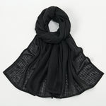 Plaid Jacquard Polyester Scarf Women