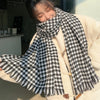 Autumn And Winter Black And White Houndstooth Scarf Artificial Cashmere Shawl Tassel