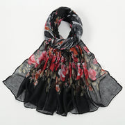 Flower Print Voile Breathable Scarf Women