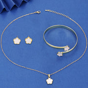 Five Petal Flower Parthenocissus Grass Bracelet Three-piece