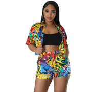 Women's Printed Fashion Home Two-piece Suit