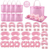 48pcs Sleepover Party Supplies For Girls Skincare Headband And Wristband Set Eye Mask Hair Scrunchie Tote Bag Spa Party Supplies Sleeping Stuff Accessories For Slumber Party Spa -Select Party Favors And Mothers Day Gift For P