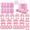 48pcs Sleepover Party Supplies For Girls Skincare Headband And Wristband Set Eye Mask Hair Scrunchie Tote Bag Spa Party Supplies Sleeping Stuff Accessories For Slumber Party Spa -Select Party Favors And Mothers Day Gift For P
