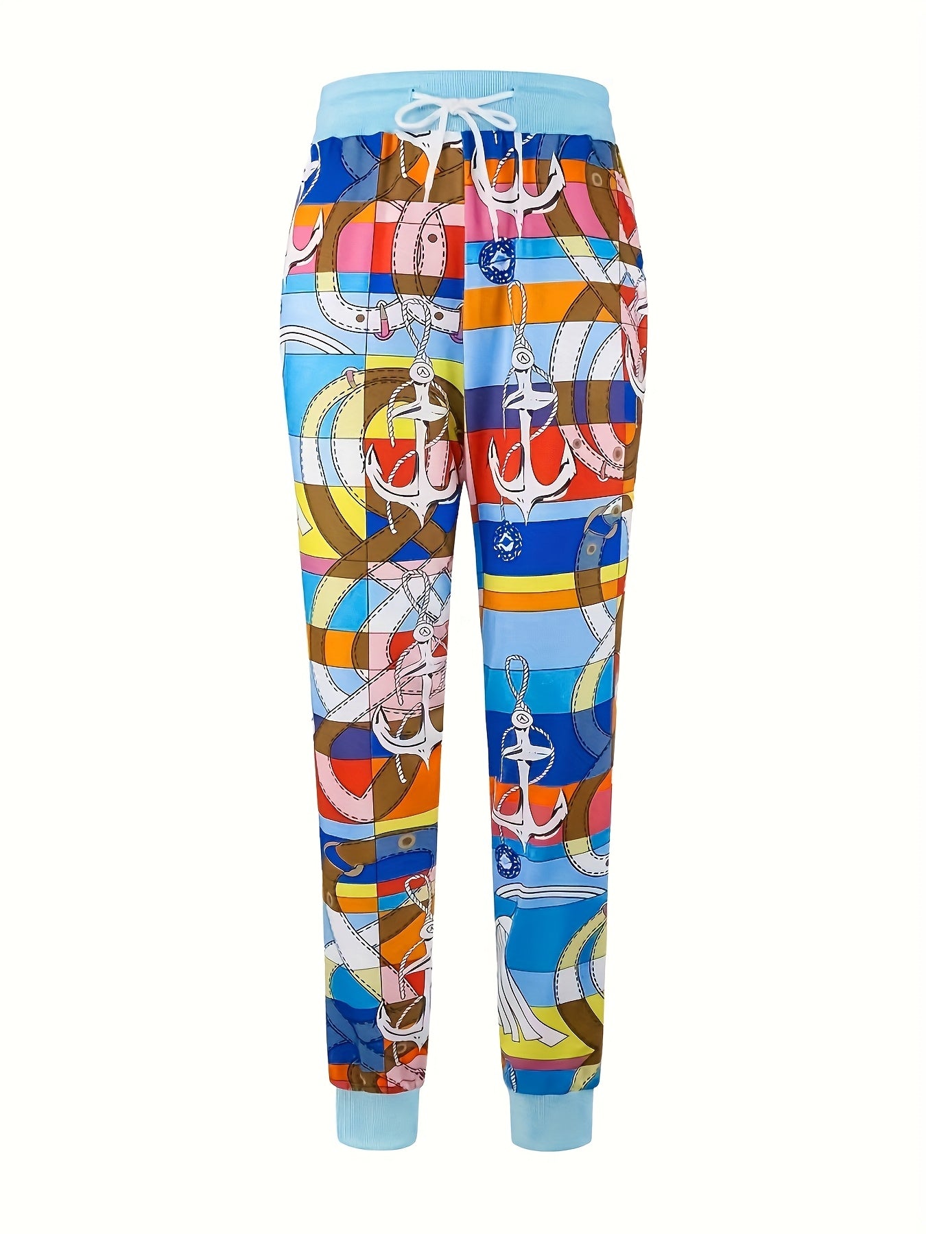 Women's Fashion Spring Long Sleeve Top, Long Pants, Funky Two Piece Set - Casual Wear, Fashionable Prints, Comfortable Drawstring Waist, Thin And Thick - Women's Versatile Work Commute, Daily Fashion Street Suit.