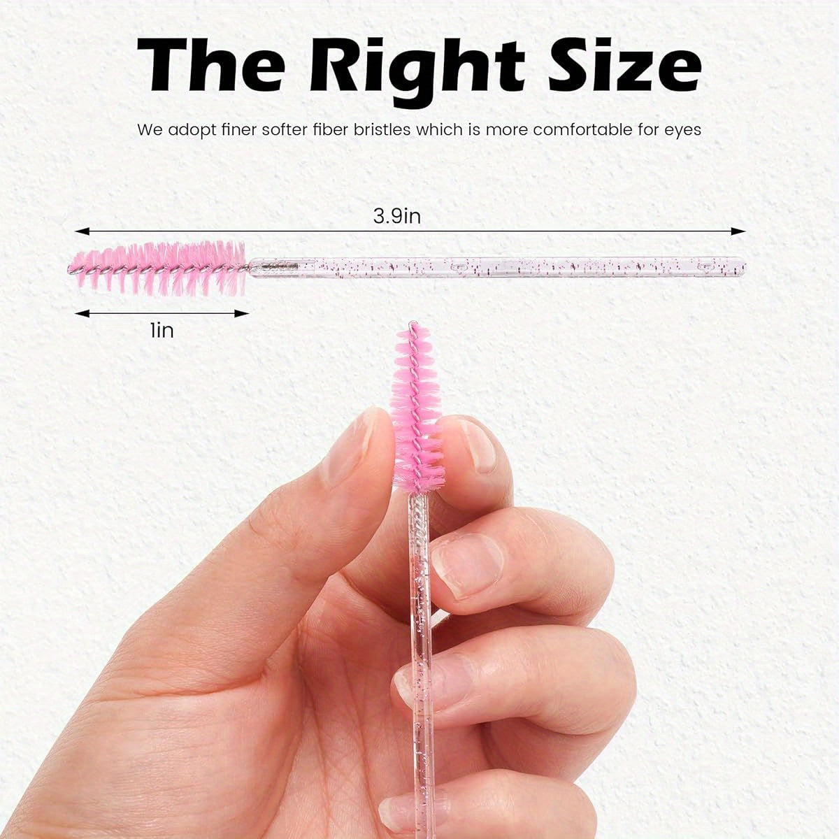 300pcs Disposable Mascara Wands, Crystal Eyelash Brush Eyebrow Spoolies for Eyelash Extensions, Pink & Black Mascara Brush
