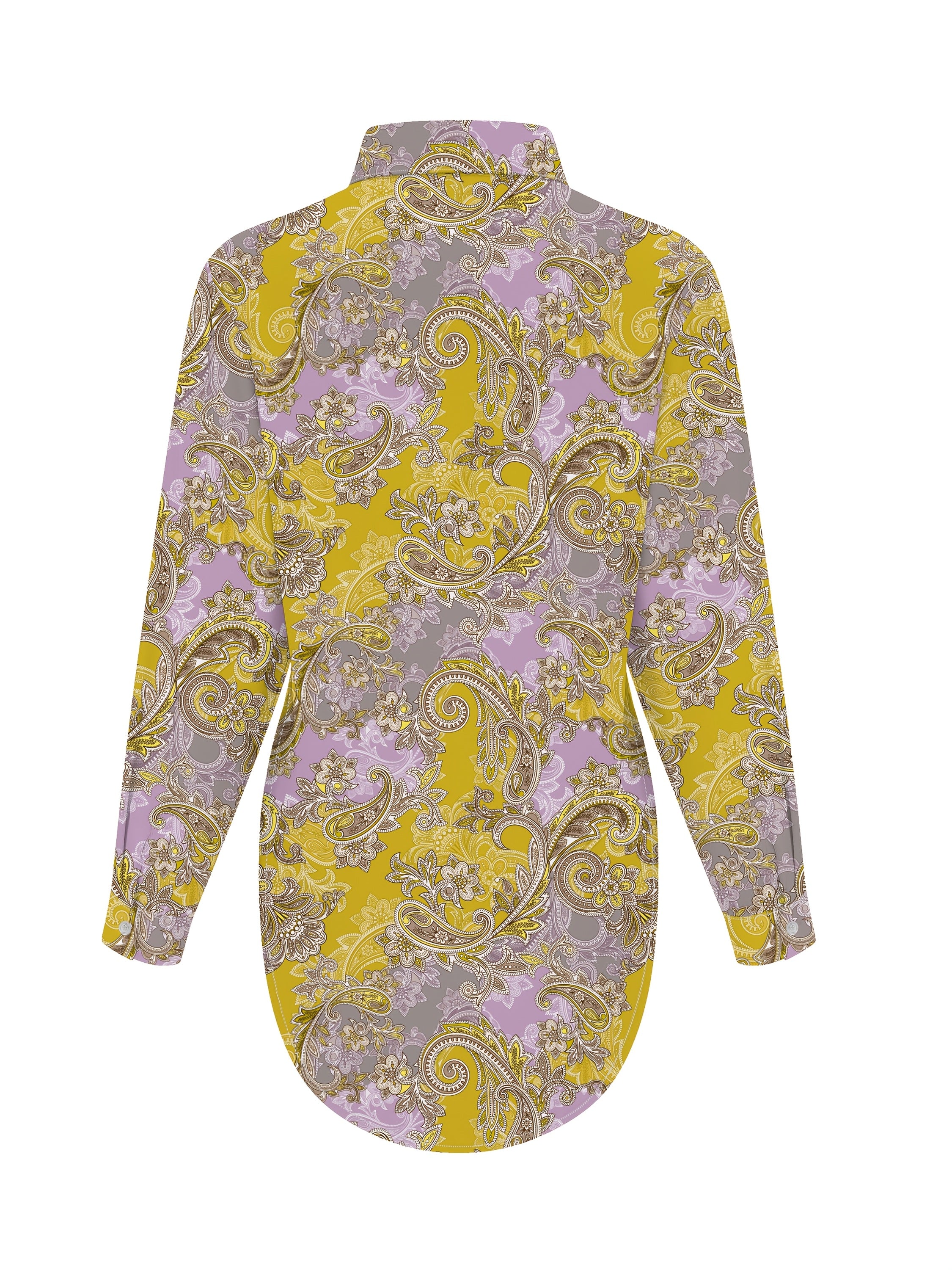 Women'S Casual Long Sleeve Floral Print Button Up Shirt, Polyester Lapel Collar Woven Fabric, All Seasons