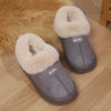 Women'S Preppy Solid Color Slip on Furry Slippers, Soft Warm Plus Fleece House Shoes with Round Toe, EVA Sole, Fabric Upper and Inner Material, Casual All-season Slippers