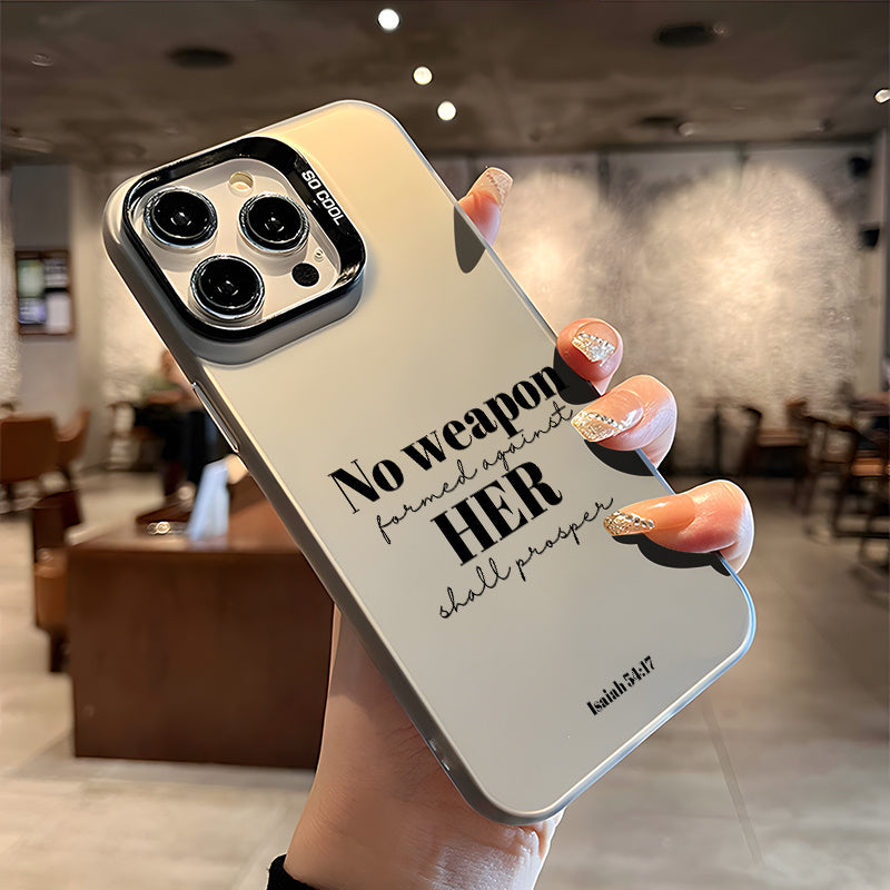 Faith-based Sacred Text Verse Quotes Aesthetic Autumn Decor Phone Case for iPhone 16 Pro Max Case 11 15 14 13 12 Pro Max Plus Case Black and Silvery Shockproof Phone Cases Faith-based Gifts for Sister Women Men