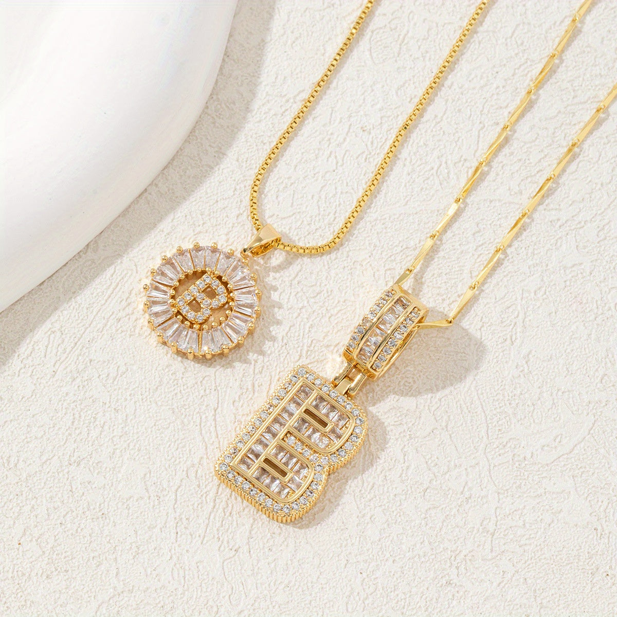 2 Packages of Initial Pendant Necklace, Letter Necklace with Adjustable 17 "-19" Chain, Valentine'S Day Gift, Suitable for Ladies And Girls