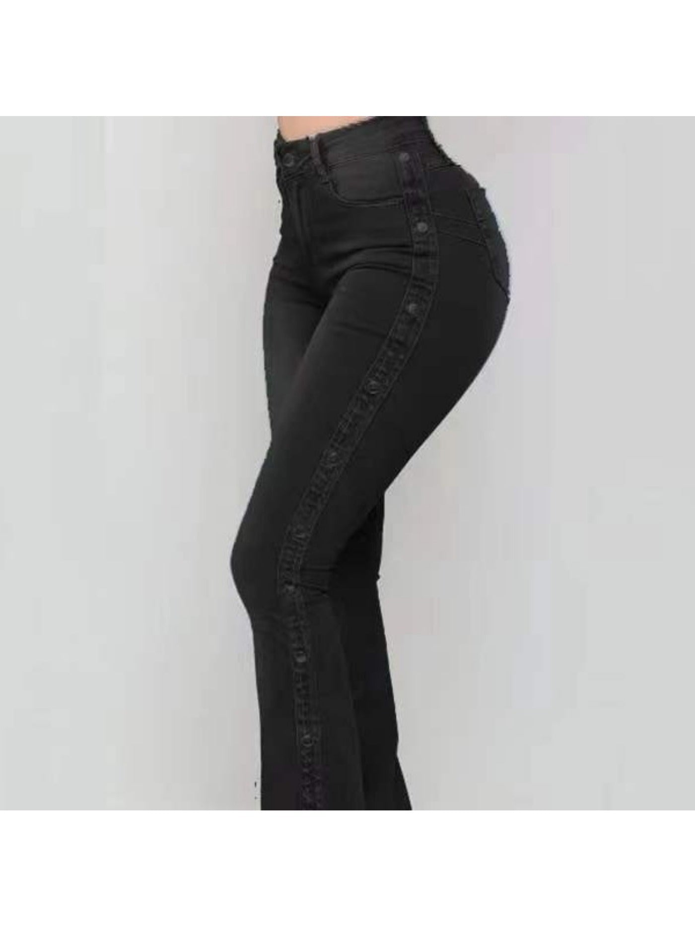 2025 New High-Waist Stretch Flare Jeans, European and American Fashion Design, Comfortable and Slimming, Perfect for Various Occasions