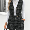 Stylish Oriented Women's Plaid Print Vest and Shorts Set
