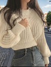 1pc Women's Casual Pullover Sweater - Polyester Knit Long Sleeve Round Neck Solid Color Loose Fit for All Seasons - For Women - Suitable for Casual Wear, Work, or Home - Perfect Gift for Birthday or Holiday