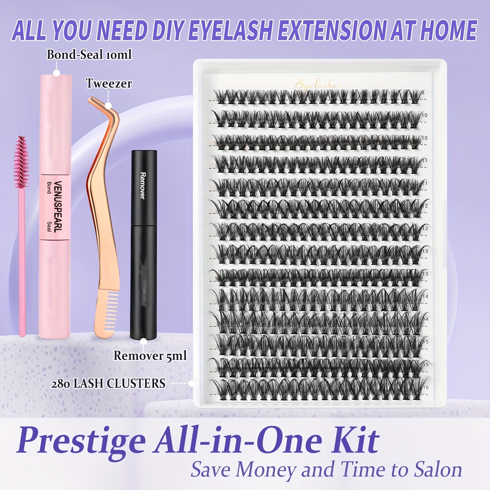 Large Capacity Eyelash Set, Fluffy With Oil Removal, Glue Tweezers, Brush False Eyelash Set, False Eyelashes Length MIX, Suitable For Beginners, As A Valentine'S Day Gift For Family And Friends