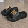 Chic Women's Summer Slides - Thick Sole, Open Toe, Non-Slip EVA Sandals for Indoor & Outdoor Wear