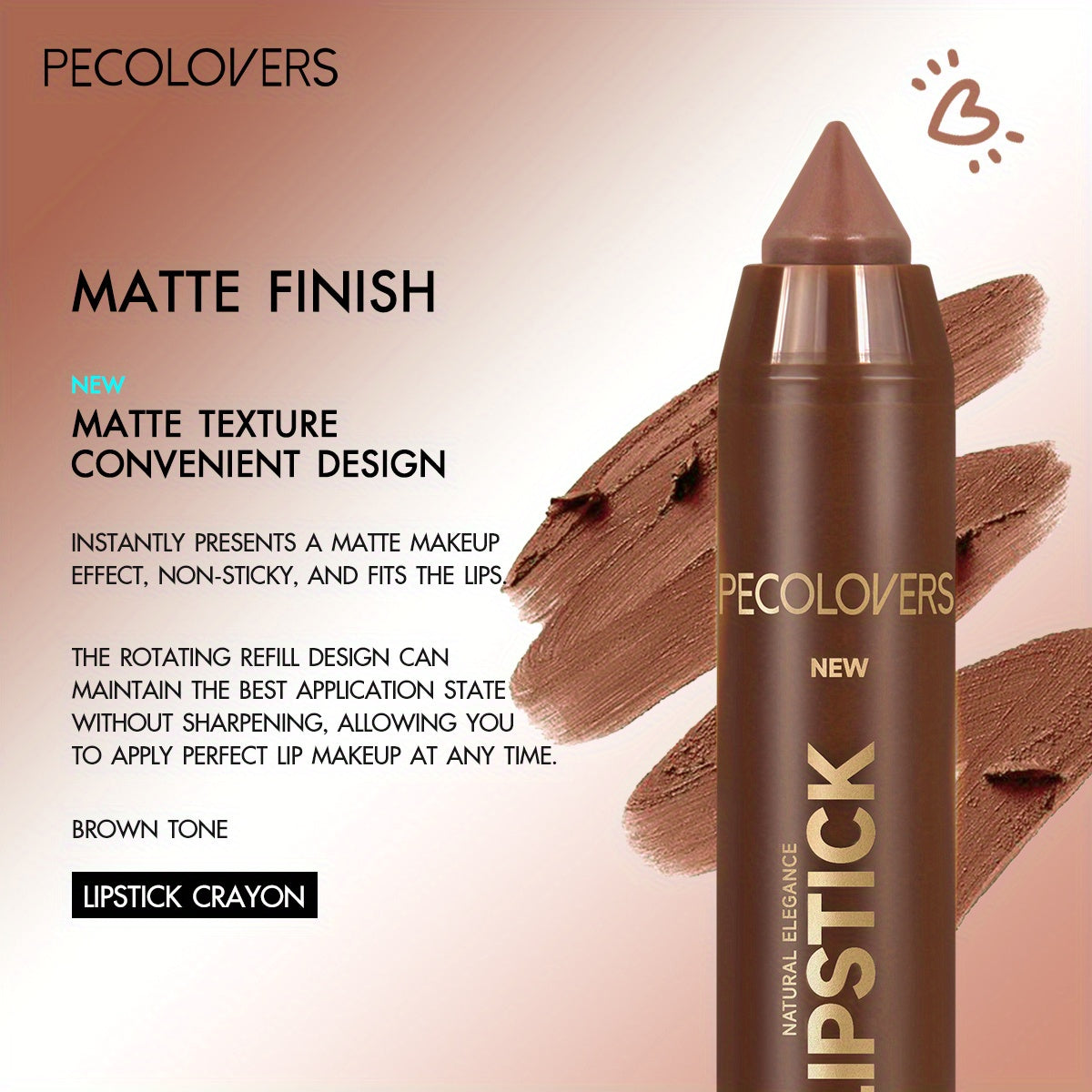 6PCS/Set Lipstick - Matte, Long-lasting, Waterproof, Non Stick Cup, Nude, Brown, Easter Makeup, Easter Holiday Party, Lipstick Pen