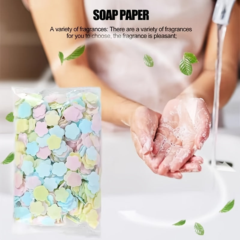 1000pcs Clean Petals Perfume Disposable Hand Hand Rose Mat Soap Flakes Family Travel Lavender Paper Soap Care Sheet